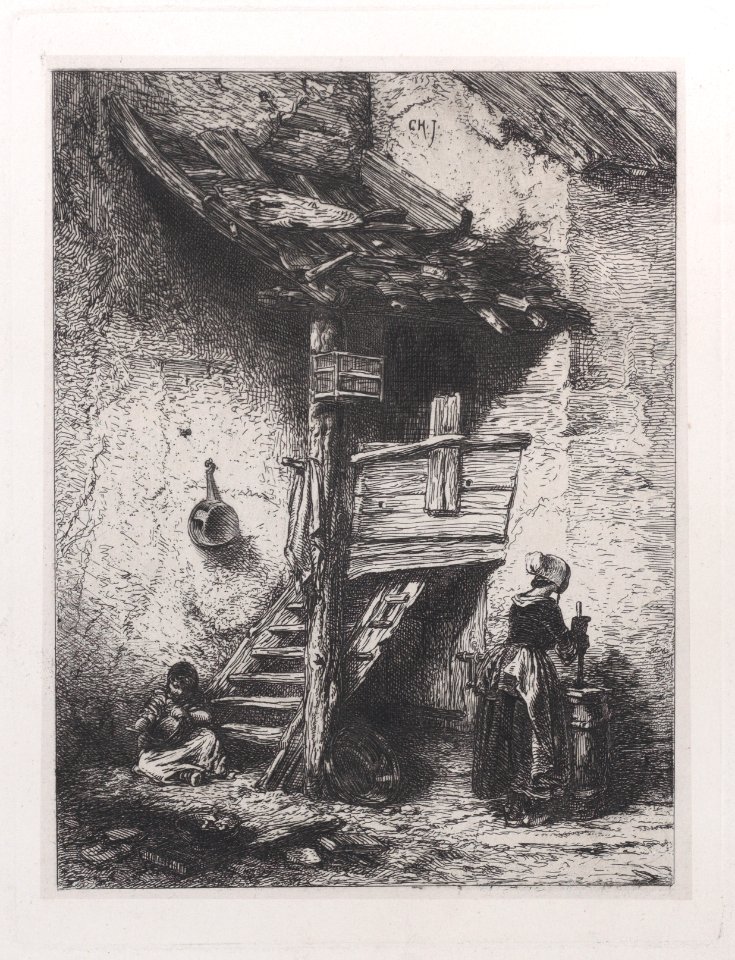 Stairs and Woman Churning Met DP886943