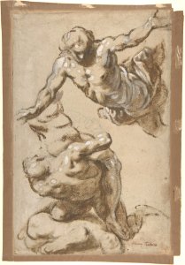 Studies for Four Figures (recto); Composition Sketches for Groupings of Figures on Clouds (verso) MET DP801489