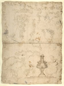Studies for Figural Groups and Ornament (recto); Design for a Baptismal Font (verso) MET DP803750