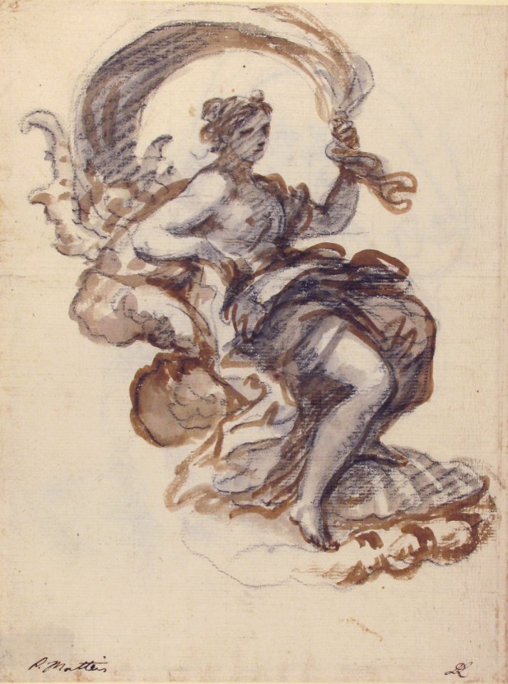 Studies of a Reclined Woman on a Seashell, for the Triumph of Galatea (recto and verso) MET 68.172.1 RECTO