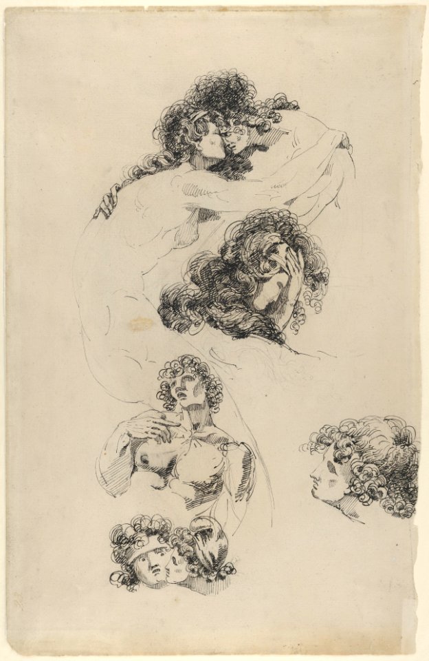 Studies of Lovers Embracing (recto) and A Suppliant Figure (verso) MET DP830342