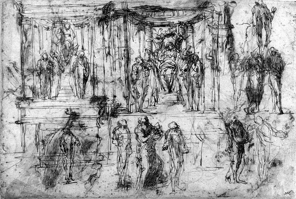 Studies for an Altarpiece with the Virgin Enthroned, Attended by Four Saints (recto); Various Figure Studies, Some Possibly for a Deposition of Christ (verso) MET 004.4r2 54G