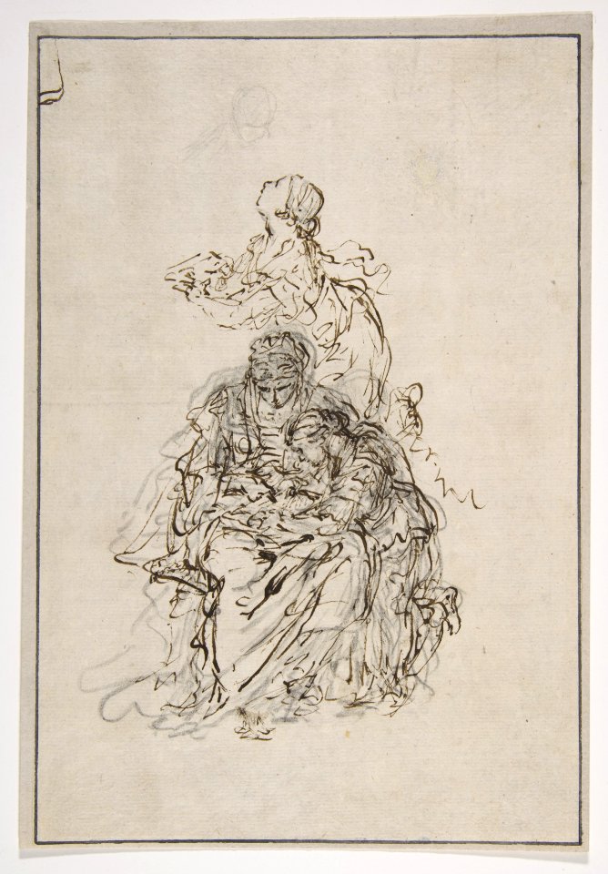 Studies for an Education of the Virgin- Saint Anne Teaching the Virgin to Read MET DP811364