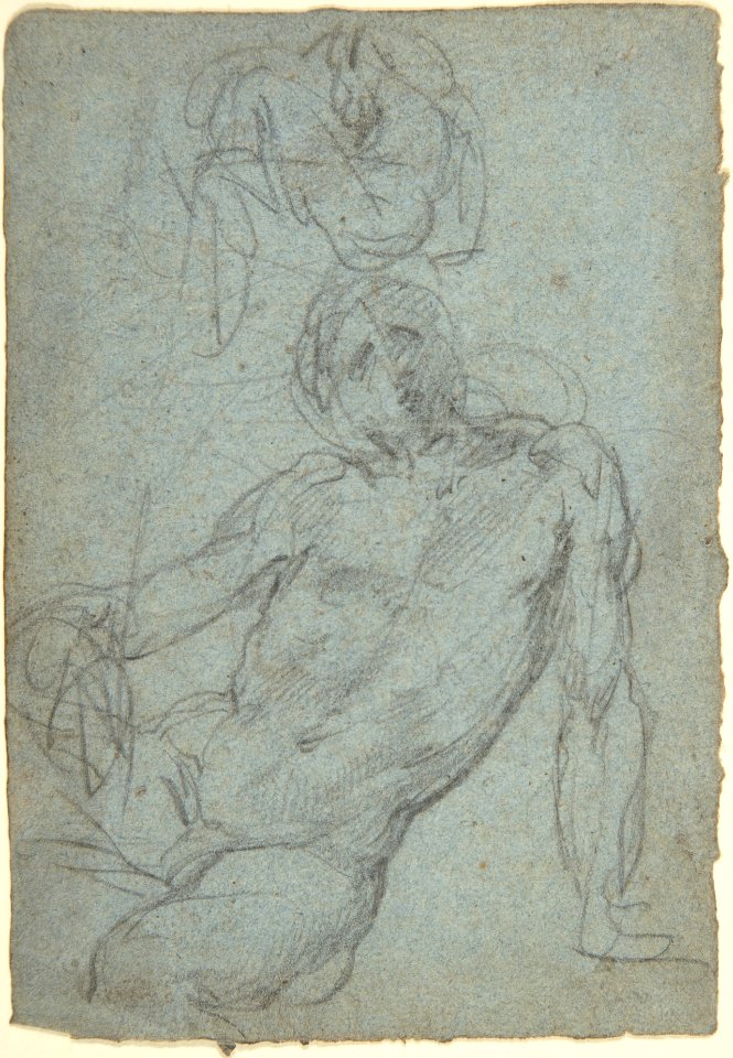 Studies of a Seated Nude Male Figure MET DP802059