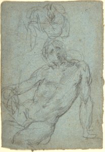 Studies of a Seated Nude Male Figure MET DP802059