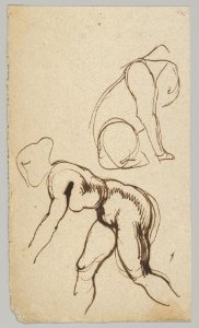Studies of a Lion and a Female Nude (recto); Figure Studies (verso) MET DP836165