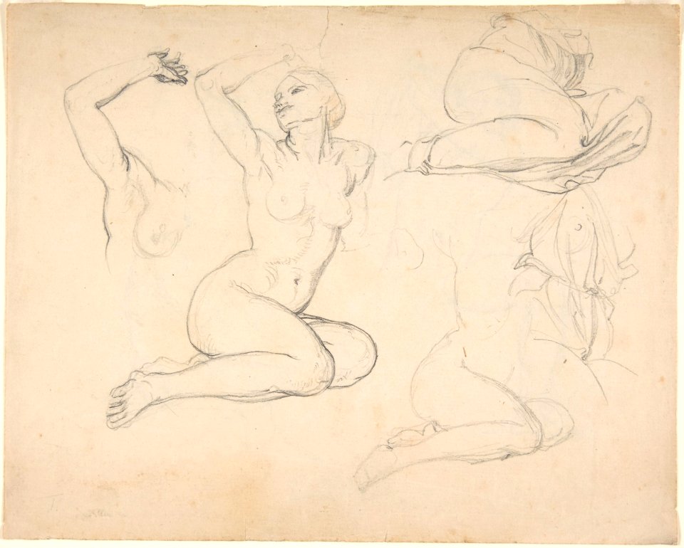 Studies of a Sitting Woman; verso- Studies of Men MET DP803684