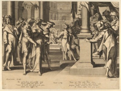 Susanna before Daniel, from Thronus Justitiae, tredecim pulcherrimus tabulis..., plate 3 MET DP836858