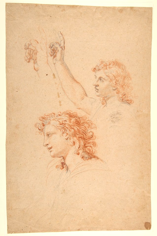 Studies for the Archangel Gabriel (recto and verso) MET DP811916