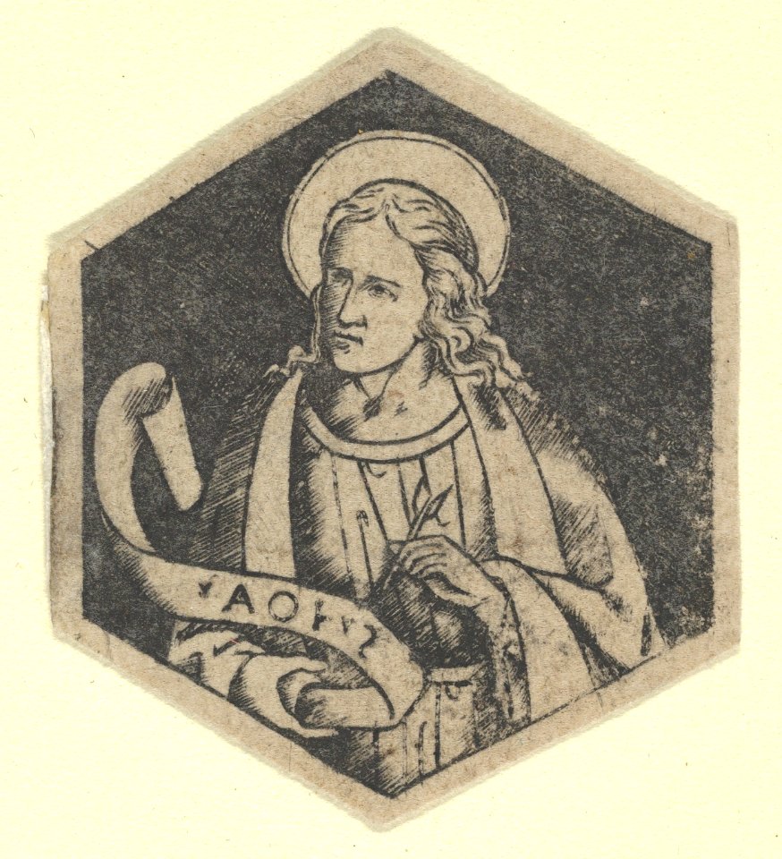 St John the Evangelist, holding a banderole (possibly a modern impression) MET DP853475