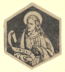 St John the Evangelist, holding a banderole (possibly a modern impression) MET DP853475