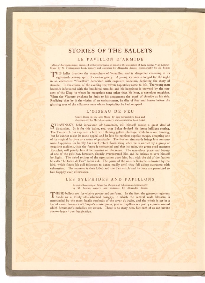Souvenir Serge de Diaghileff's Ballet Russe MET DP-13316-002
