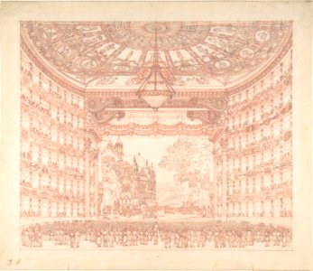 Stage Set with Peasants Meeting in Village Setting MET DP804073