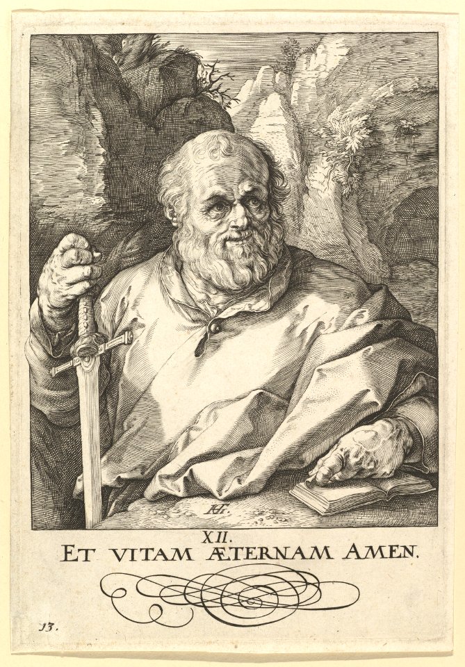 St. Matthias, from Christ, the Apostles and St. Paul with the Creed, Hendrik Goltzius, circa 1589