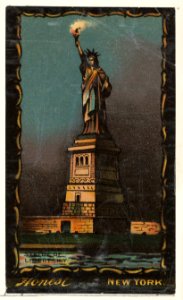 Statue of Liberty, New York, from the Transparencies series (N137) issued by W. Duke, Sons & Co. to promote Honest Long Cut Tobacco MET DP865653. Free illustration for personal and commercial use.