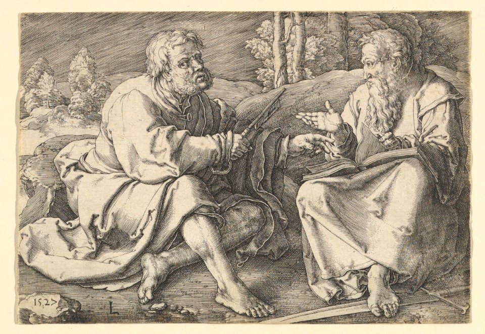 Sts. Peter and Paul Seated in a Landscape MET DP818946