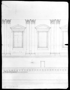 St. Peter's, drum, interior, elevation (recto) St. Peter's, drum, pedestal, section (verso) MET MM31809