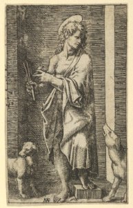 St Lazarus flanked by two dogs, from the series 'Piccoli Santi' (Small Saints) MET DP853494