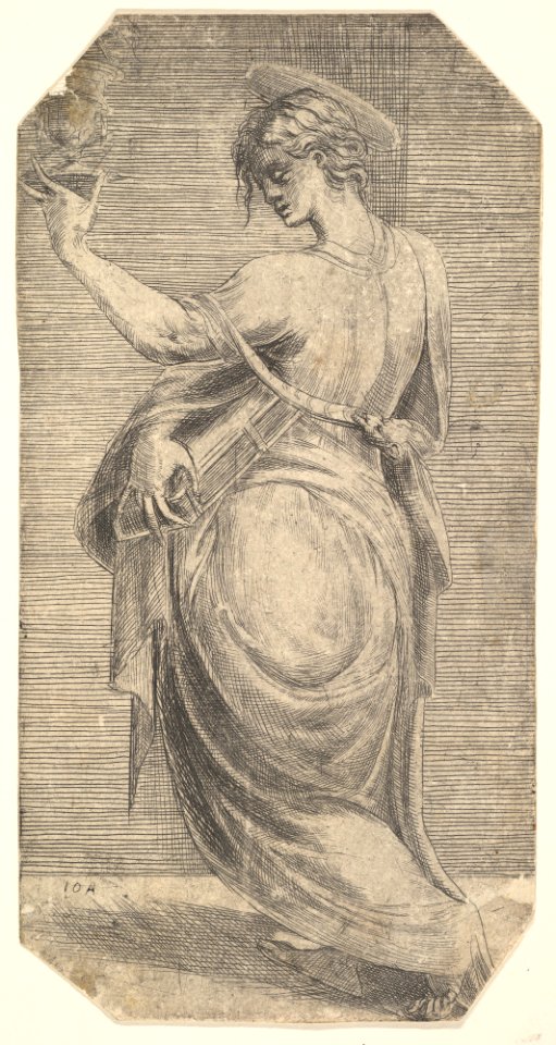 St John in profile facing left, from 'Christ and the Apostles' MET DP825144