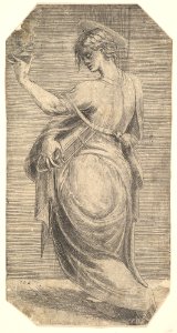 St John in profile facing left, from 'Christ and the Apostles' MET DP825144