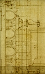 St. Peter's, drum, exterior, elevation (recto) St. Peter's, tribune, entablature, section and details (verso) MET sf49 92 21-watermark