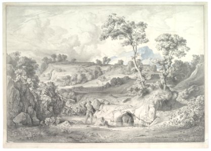 Southern landscape with a man and a snake MET DP819623