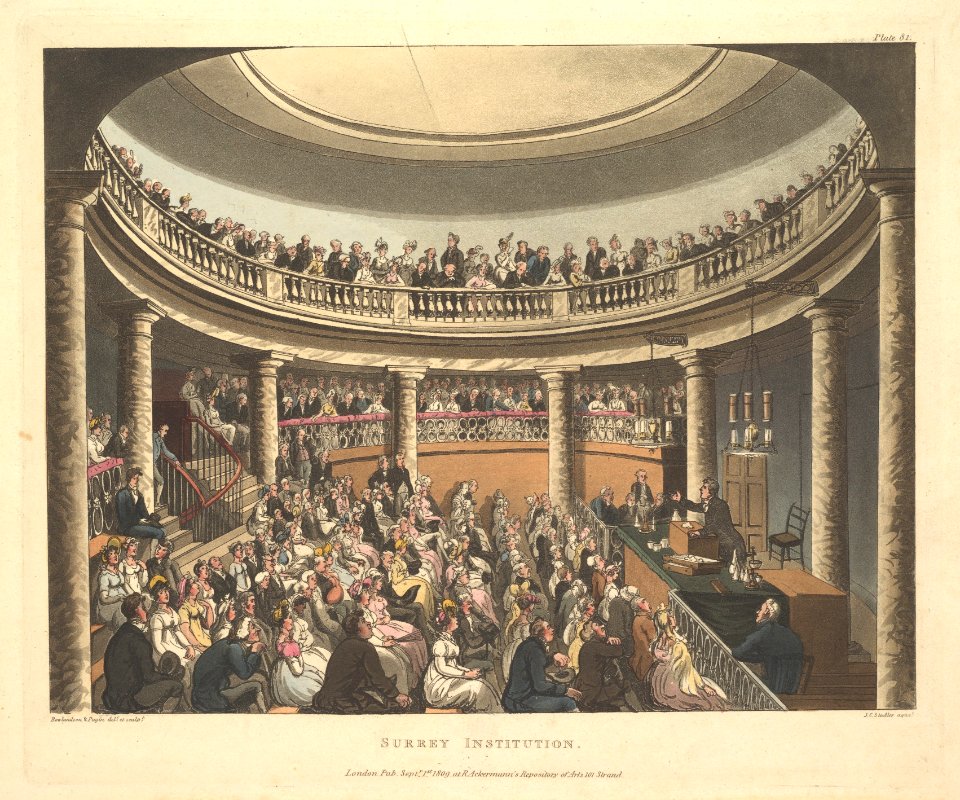 Surrey Institution (Microcosm of London, pl. 81) MET DP829234