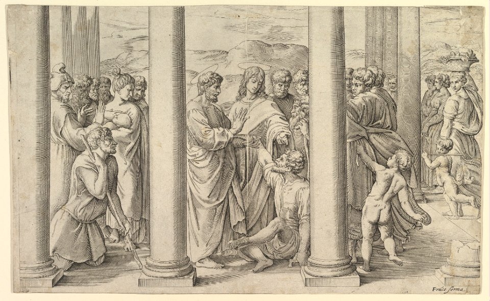 St. Peter and St. John Healing a Lame Man at the Gate of the Temple MET DP819538