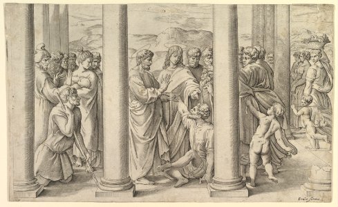 St. Peter and St. John Healing a Lame Man at the Gate of the Temple MET DP819538