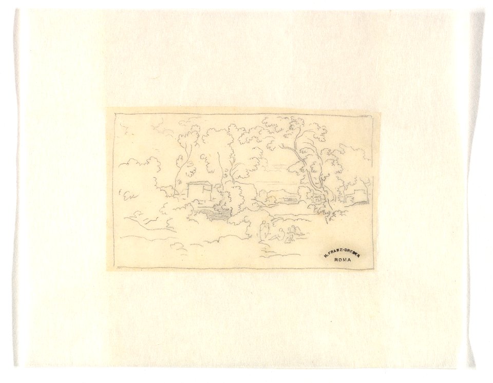 Southern landscape with a building and figures MET DP819613