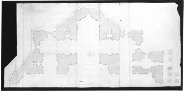 St. Peter's, plan (recto) blank (verso) MET sf49 92 71r-MM31825