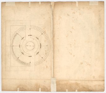 St. Peter's, drum, plan, at two levels (recto) compass (verso) MET DP247326