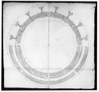 St. Peter's, drum, plans at two levels (recto) blank (verso) MET sf49 92 62r-MM31822