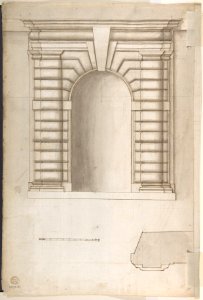 St. Peter's, apse, window, elevation (recto) Unidentified, portal, elevation (verso) MET DP810521