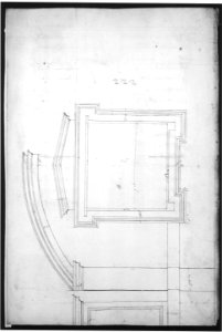 St. Peter's, apse, window, elevation (recto) Unidentified, portal, elevation (verso) MET sf49 92 89r-MM35212