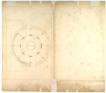 St. Peter's, drum, plan, at two levels (recto) compass (verso) MET DP819046