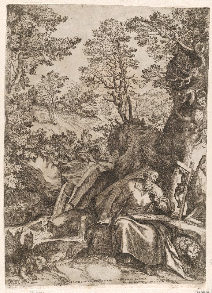 St Jerome Translating the Bible in the Wilderness MET DP874339