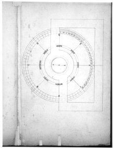 St. Peter's, drum, plan, at two levels (recto) compass (verso) MET sf49 92 63v-MM31824