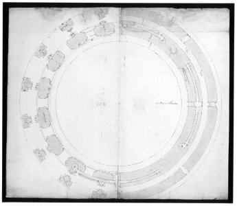 St. Peter's, drum, plan, at two levels (recto) compass (verso) MET sf49 92 63r-MM31823
