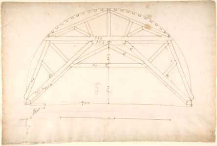 St. Peter's, centering truss, tunnel vault, section (recto) blank (verso) MET DP810522