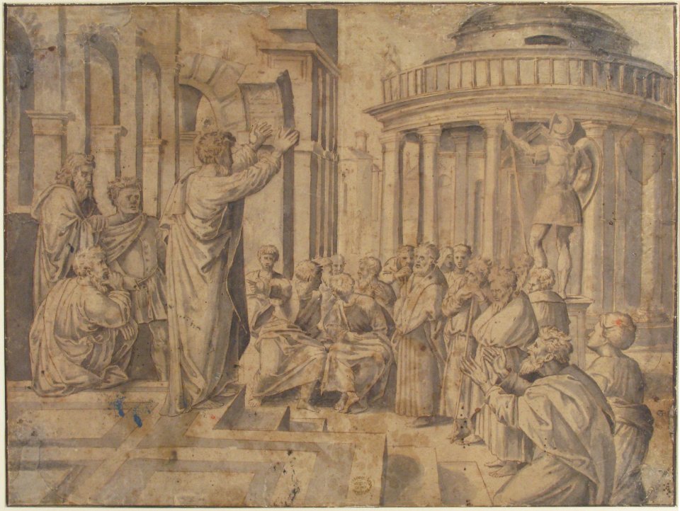 St. Paul preaching at Athens (Copy of Raphael's tapestry, reversed) MET 80.3.30