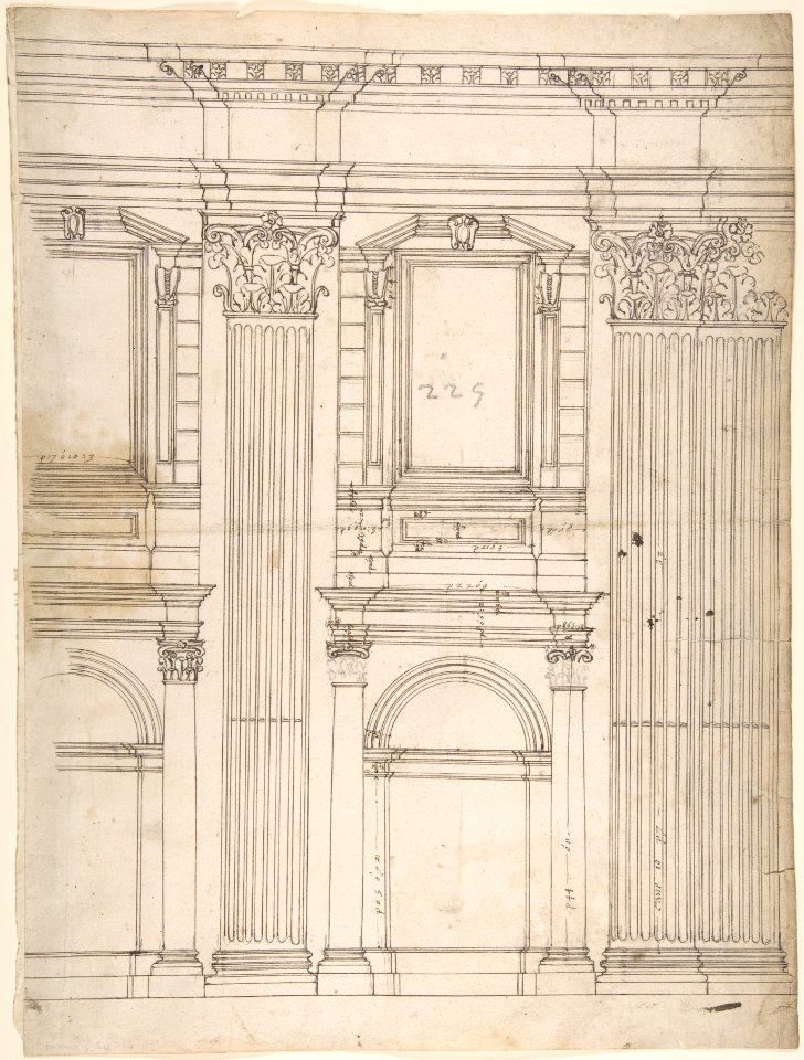 St. Peter's, apse, partial elevation (recto) blank (verso) MET DP810531
