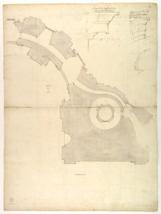 St. Peter's, attic, window, elevation (recto) St. Peter's, apse, plan; window, cornice, elevation profile; arch frame, elevation profile (verso) MET DP819035