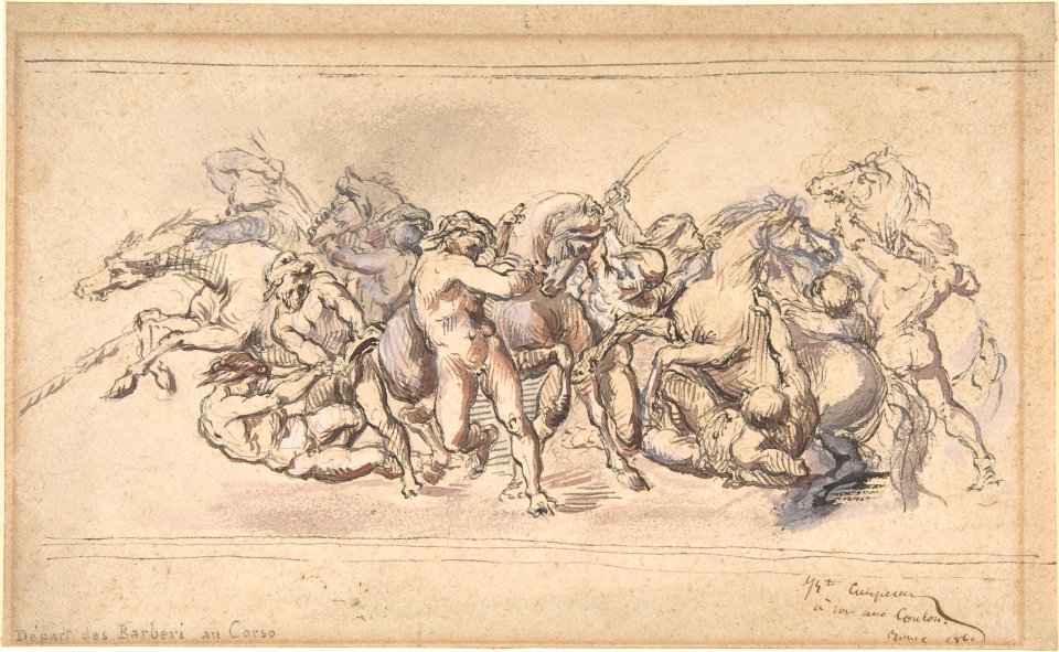 Start of the Race of the Barberi Horses, Rome MET DP805565