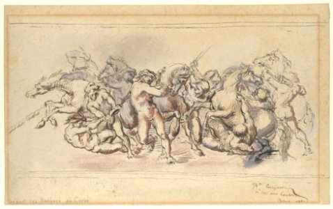 Start of the Race of the Barberi Horses, Rome MET DP109555