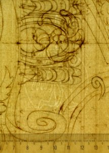 St Peter's, cornice, exterior, profile (recto) Unidentified, moulding, elevation; Unidentified structure, plan (verso) MET sf49 92 14-watermark
