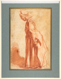 Standing Woman Looking to Left Background MET DP812202