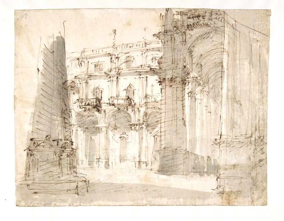 Street Scene with a Palace Facade and an Arcade MET DP809804