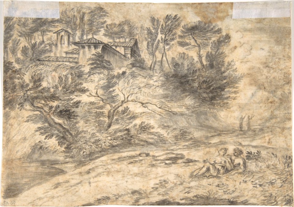 Sunrise (recto); Landscape with Figures (verso) MET DP805695