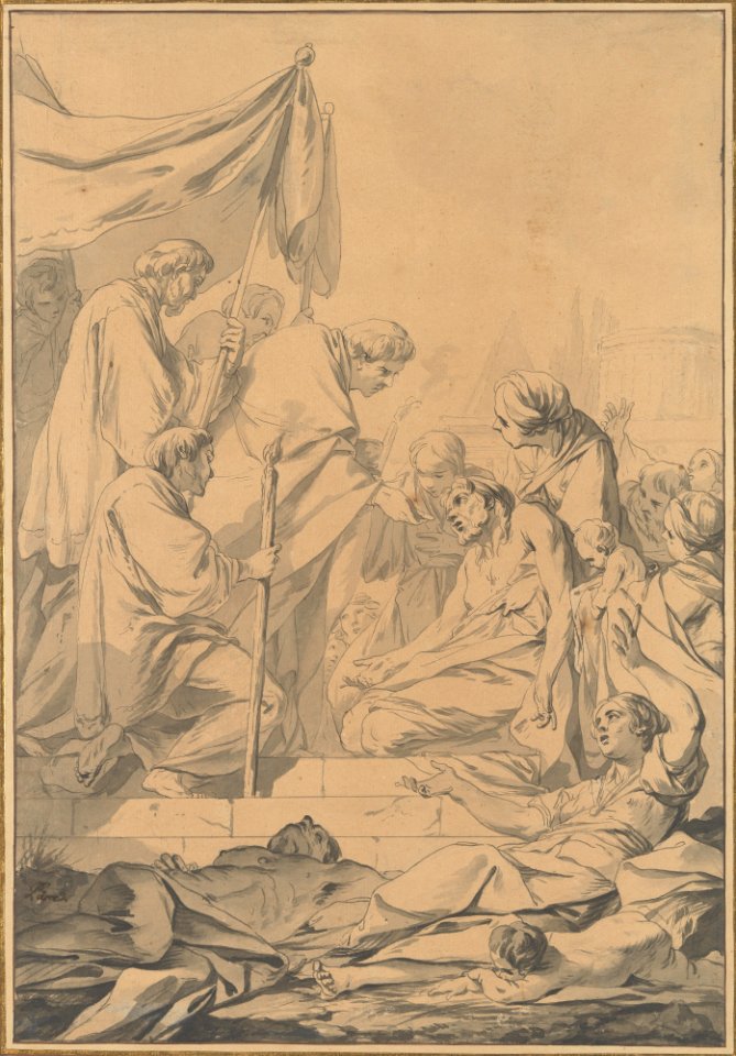 St. Charles Borromeo Distributing Communion to the Victims of the Plague in Milan MET DP217847